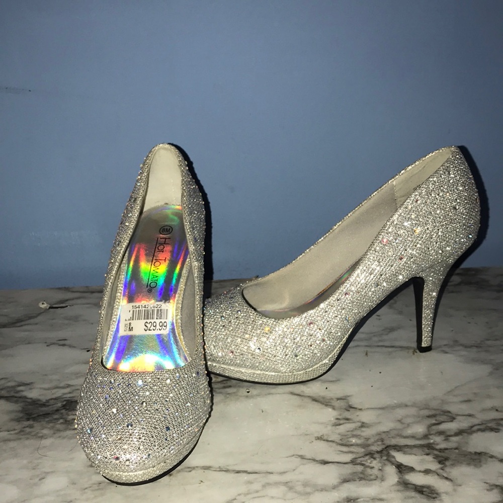 Silver prom or special occasion shoes